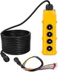 ECO-WORTHY 4 Way Hoist Crane Push Button Switch with 15FT Cords, 6 Wire 12V Dump Trailer Remote for Double Acting Hydraulic Pump Power Unit Control Switch