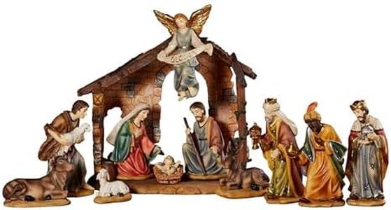 Avalon Gallery Nativity Sets for Christmas - Indoor Hand Painted Nativity Scene, 7-Inch Scale, 12-Piece