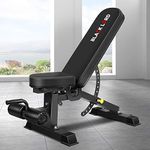 BLACK LORD Adjustable Commercial Weight Bench Press for Incline Decline Flat Exercise, Foldable FID Bench for Full Body Workout & Multi-Purpose Fitness Strength Training for Home Gym, 450kg Capacity