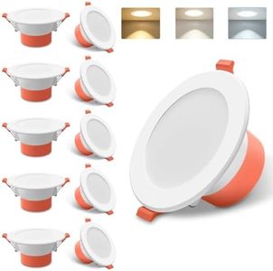 10W LED Recessed Downlight 90mm Cut Out 3CCT Dimmable TRIAC IP44 IC-4 Rated 800–950lm SAA Approved Ceiling Light for Living Room Bedroom Bathroom White 10 Pack