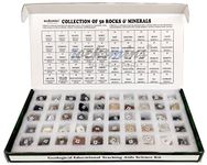 Rocksmins Set of 50 Handpicked Natural Rocks & Minerals (25 Rocks+25 Minerals) Specimens in a Storage Tray in a Beautiful Colour Box Rock Mineral samples for geology Earth Science Classroom Collection