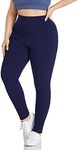 ZERDOCEAN Women's Plus Size High Waist Fleece Lined Leggings Winter Thermal Workout Yoga Pants, Navy, 4X