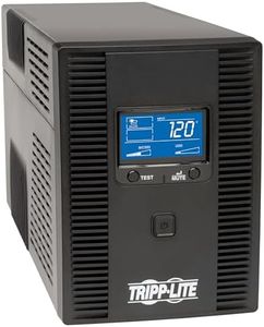 Tripp Lite OMNI1500LCDT 1500VA UPS Battery Back Up AVR LCD Display 10 Outlets 120V 810W Tel & Coax Protection USB, 3 Year Warranty & $250,000 Insurance, Black