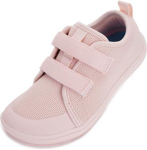 WHITIN Toddler/Girls Barefoot Shoes Wide Width Minimalist Zero Drop Fashion Sneakers Size 10 Kids Sports Jogging Dress Running Lightweight Athletic Walking Pink 27