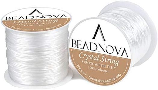 BEADNOVA Crystal String 1mm Flat Bracelet String Bead String Jewelry Cord Elastic String for Bracelets Jewelry Making (120m)
