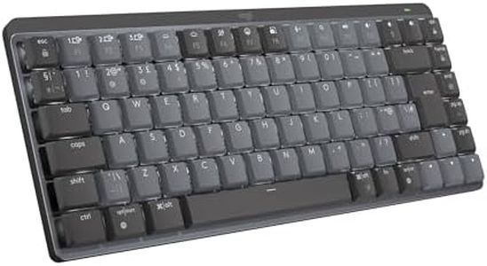 Logitech MX Mechanical Mini Wireless Illuminated Keyboard, Tactile Quiet Switches, Backlit, Bluetooth, USB-C, macOS, Windows, Linux, iOS, Android, Metal, QWERTY UK English Layout - Grey