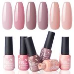 Gellen Gel Nail Polish Set - 6 Colors Pretty in Pastel Series - Soft Pastel Nail Art Colors Long Lasting Home Gel Manicure Kit