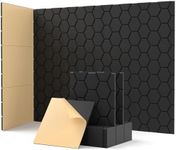 Soundsbay Sound Proofing Panels, Self-Adhesive Acoustic Wall Panels 12 Pack High Density Honeycomb Acoustic Panels for Ceiling, Recording Studios, Home Office, Decorative 30x30x0.9cm Black