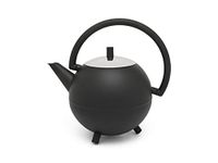 Bredemeijer 111003 Bella Rond Teapot, Stainless Steel, 1200 milliliters, Black