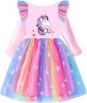 VIKITA Big Girls Winter Dresses Rainbow Skirt Christmas Party Dresses for Kids 10-12 Years LH4871, 12T