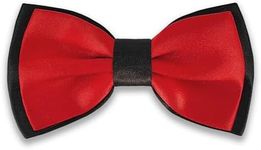 SYAYA Men Classic Formal Tuxedo Bow Tie, Teen Boy Tux Bowtie For Casual Graduation or Father Wedding Party BT-BYB2, Black and Red