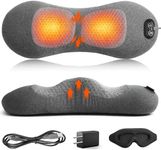 3 in 1 Lower Back Massager, Triple Fusion Back Massager with Heat, Vibration and Stretch, Lumbar Support Pillow with Ergonomic Memory Foam for Bed and Chair (Grey)