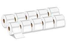 [10Rolls, 1000/Roll] Dymo 30334 Compatible 2-1/4" x 1-1/4" (57mm x 32mm) Medium Multipurpose/Barcode/FBA Labels - Compatible with DYMO Labelwriter 450, 4XL,Zebra Desktop and Rollo Printers