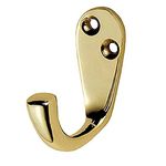 Merriway BH01321 Single Robe Hook-Polished Brass Solid