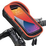 Vitalismo Bike Phone Holder Waterproof - Motorbike Phone Holder 360° Rotation, Cycling Handlebar Bag, Bike Phone Mount for iPhone 14Pro Max/14Pro/14/13/11/X/8 Samsung LG Cellphones up to 7''Orange