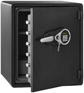 Amazon Basics Fireproof Safe and Waterproof Safe Box with Digital Electronic Lock, for Home Use, 2.13 Cubic Feet, 24"Hx20.87"Wx19"D, Black