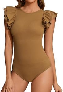 Tuopuda Body Shaper Damen mit Bauchweg-Effekt Skims Dupe Top Oberteile Stark Formend Shapewear Unterziehbody Tummy Control, Khaki, M