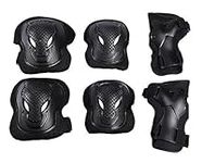 Adult Knee Pads Elbow Pads Wrist Guards Protector 6 in 1 Protective Gear Set for Scooter Skateboarding Cycling Skateboard Riding Roller Ice Roller and other Outdoor Extreme Sports