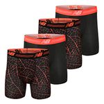 New Balance Men's Standard Performance 6" NO Fly Boxer Brief (4-Pack), Dragonfly/Black (Drg)/Dragonfly/Black (Dr, Medium