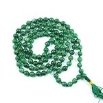 Reiki Crystal Products Natural Green Aventurine Mala Necklace 6 mm Crystal Gem Stone 108 Bead Jaap Mala for Men and Women