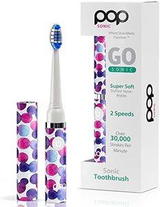 Pop Sonic Electric Toothbrush (Purple Bubble) - Travel Toothbrushes w/AAA Battery | Kids Electric Toothbrushes with 2 Speed & 15,000-30,000 Strokes/Minute, Dupont Nylon Bristles