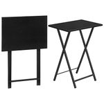 HOOBRO Folding Table Set of 2, Small Side Table, TV Tray Table for Small Spaces, Industrial Snack Table for Eating, Sofa End Laptop Coffee Dinner Table, Camping Table, Easy Assembly, Black EUBK25BZ01