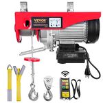 VEVOR Electric Hoist, 440lbs Lifting Capacity, 480W 110V Electric Steel Winch with Wireless Remote Control, 40ft Single Cable Lifting Height & Pure Copper Motor, for Garage Warehouse Factory