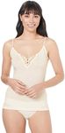 baselayers Womens Australian Merino Wool Thermal Camisole with Motif, Ivory, Small US