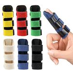 Offtrte Finger Splint [6 PCS] 2023 Upgraded 3 Straps Trigger Finger Brace Support for Arthritis Broken Finger Protection Pain Relief Straighten (Multicolor(6 Pcs))