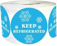 wootile Keep Refrigerated Stickers Waterproof 1.5 Inch Fluorescent Round Dots Blue Keep REFRIGERATED Food Packaging Warning Labels for Pharmacy, Drug Stores,Warning Labels,Health clinics 500Pcs