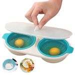 XTAIQD Microwave Egg Poachers,Upgraded Microwave Egg Poacher,Mold Poached Egg Maker for Ovens Breakfast Cooking Kitchen Steamed Poached Egg Gadget,PP Double Cup Egg Cooker Egg.
