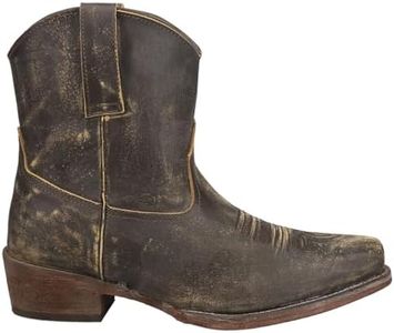 ROPER Womens Dusty Distressed Snip Toe Casual Boots Ankle Low Heel 1-2" - Brown - Size 7.5 B