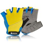 Kratos Fingerless Cycling Gloves for Men and Women, Shock Absorbing Gel Padded Mountain Bike Gloves to Prevent Hand Numbness - Anti Slip & Breathable MTB Gloves with Adjustable Hook and Loop (XL)