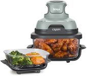 Ninja CRISPi Portable Air Fryer, 3.8L, 4-in-1: Air Fry, Roast, Keep Warm, Recrisp, Space Saving Compact Design, 2x Removable Glass Containers & Lids, 1700W, Sage FN101UKSG
