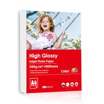 Inkuway A4 Heavyweight Thick Photo Paper 300Gsm Inkjet 100 Sheets Glossy Surface for Print of Photo, Greeting Card, Postcard