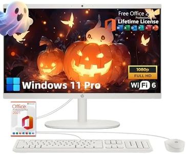 HP All-in-One Desktop Computer PC - 21.5" FHD Display, Intel Celeron J4025, 32GB RAM, 2TB SSD, Intel UHD Graphics 600, Webcam, WiFi 6, Windows 11 Pro, with Microsoft Office Lifetime License