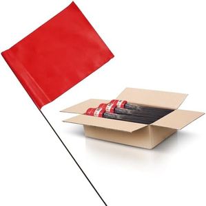 Red Marking Flags 1000 Pack - 4x5-Inch Marker Flags - 21-Inch Wire - Small Yard Flags Marking Flags for Lawn, Irrigation Flags, Lawn Flags Markers, Landscape Flags, Survey Flags, Sprinkler Flags