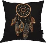 Beabes Dreamcatcher Throw Pillow Cover,Embroidery Tribal Dream Catcher Soft Square Cushion Case Covers Home Decor for Couch Sofa Bedroom Car Office 18x18 Inch Pillowcases
