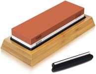 SHAN ZU Whetstone Knife Sharpening Stone, Premium 2-Sided Whetstone Sharpener 1000/6000 Grit Whetstone Kit with Non-Slip Bamboo and Silicon Base Angle Guide for Chef Knife, Kitchen Knife,Hunting Knife