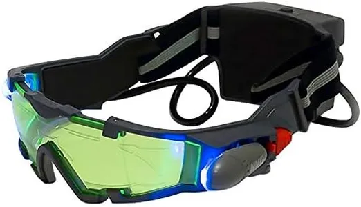 ALLOMN Spy Night Vision Goggles with Flip-Out, Adjustable Kids LED Night Green Lens Glasses for Racing,Bicycling,Adventure,Skying to Protect Eyes