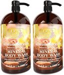 Dead Sea Collection Almond Vanilla Body Wash - with Pure Sea Minerals and Almond Oil - Cleanses and Moisturizes Skin - Pack of 2 (67.6 fl. oz)