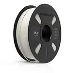 NUMAKERS PLA+ 3D Printer Filament, 1.75mm, Dimensional Accuracy +/- 0.03 mm, 1 kg Spool (2.2 lbs), Compatible with Most FDM Printers (White)