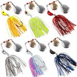 Spinnerbait Bass Fishing Lures Kit, Spinner Baits with Colorado Blades Multicolor Hard Metal Buzzbait Swimbait Jigs for Trout Walleye Pike Salmon Freshwater Saltwater Fishing 6/12pcs