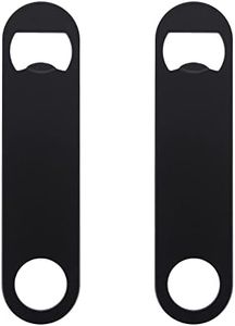 cobee 2 Stück Flaschenöffner Edelstahl, Bieröffner Bierflaschenöffner Flacher Bottle Opener Bar Flaschenöffner für Küche Bar Restaurant(Schwarz)