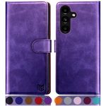 SUANPOT for Samsung Galaxy S24 5G Wallet case with RFID Blocking Credit Card Holder,Flip Book PU Leather Protective Cover Women Men for Samsung S24 Phone case Purple