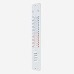 HOMESCAPES Large Metal Garden Thermometer Wall Mounted Outdoor Temperature Gauge with Celsius and Fahrenheit Measurement 45 cm Tall for Green House Patio and Decking