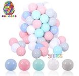 50 Soft Plastic Ball Pit Balls - Plastic Toy Balls for Kids - Ideal Baby Toddler Ball Pit, Ball Pit Play Tent, Baby Pool Water Toys, Kiddie Pool, Party Decoration, Photo Booth Props