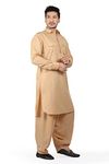 K-ROYALS Afghani Style Men's Pathani Suit/Luxury fabric Kurta Pyjama set (Beige, XX-Large)