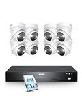 ZOSI 4K PoE CCTV Camera System,16ports 32CH Expandable 8MP NVR and 4TB HDD, 8pcs Outdoor PoE IP Cameras with Color Night Vision, Person/Face/Vehicle Detection, Dual-Disk Backup for 24/7 Recording