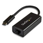 StarTech.com US1GC30B USB-C to Gigabit Ethernet Adapter – Black – Thunderbolt 3 Port Compatible – USB Type C Network Adapter, 0.60" (15.24 mm) x 1" (25.40 mm) x 8.30" (210.82 mm)